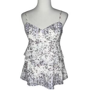 Cabi #272 On The Clock Tiered Print Top Sz Small